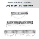 Gasflaschen Halterung / Wandhalterung für 20 oder 40 Liter-Flaschen, 1 bis 3 Stück, max. Ø 205 mm, mit Kette und Montagelochung, verzinkt