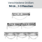 Gasflaschen Halterung / Wandhalterung für 50 Liter-Flaschen, 1 bis 3 Stück, Ø 240 mm, mit Kette und Montagelochung, verzinkt