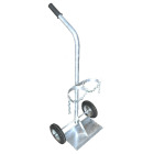 Stahlflaschenwagen 2 x 10 Liter, verzinkte Ausführung, Vollgummiräder