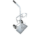 Stahlflaschenwagen 2 x 20 Liter, verzinkte Ausführung, Vollgummiräder