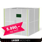 Laserschweißzelle Siegmund aus Aluminium-Verbundplatten, 2.400 x 2.400 x 2.250 mm inkl. Verpackung, Transportkosten und Teilemontage