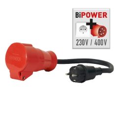 BiPower-Adapter 230 V Gummistecker - 400V/32A Kupplung passend für LogiTIG 240 AC/DC