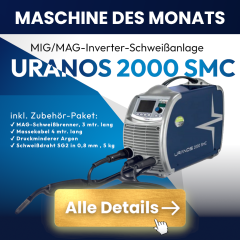 MASCHINE DES MONATS | MIG/MAG-Inverter-Schweißgerät Böhler Uranos 2000 SMC | multifunktional MIG/MAG, WIG‑Lift, MMA | kompakt & mobil
