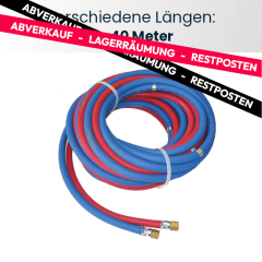 RESTPOSTEN | Autogenschlauch, Sauerstoff- und Acetylenschlauch 6/9 mm, kpl. montiert, 3,5 bis 15 Meter lang