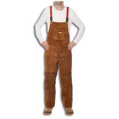 Weldas LAVA BROWN STEERSOtuff Schweißerhose | Rindspaltleder, offener Rücken | 102 cm Beinlänge | Für MIG/MAG & Elektrode | Hochwertiger Hitzeschutz