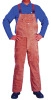 WELDAS Schweißer-Latzhose aus Rindspaltleder, offener Rücken, Lava Brown, Gr. M - XXL