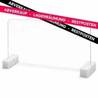 RESTPOSTEN | Halter / Standfü&szlig;e für Plexiglas-Scheibe | 2 Stück | Massives PVC wei&szlig; | 15 x 5 x 4 cm | Stabile Aufstellung für Spuckschutz und Trennwände