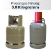 Pfand / Nachfüllung für 3,0 Kg | Propanflasche in grau mit Cage | Propangas