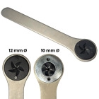 Kupferelektroden-Spitzer zum Handschneiden, 120° beidseitig schneidend, Bauhöhe 13 mm