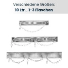 Gasflaschen Halterung / Wandhalterung für 10 Liter-Flaschen, 1 bis 3 Stück, max. Ø 145 mm, mit Kette und Montagelochung, verzinkt