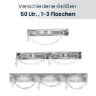Gasflaschen Halterung / Wandhalterung für 50 Liter-Flaschen, 1 bis 3 Stück, Ø 240 mm, mit Kette und Montagelochung, verzinkt