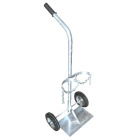 Stahlflaschenwagen 2 x 10 Liter, verzinkte Ausführung, Vollgummiräder