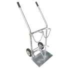 Stahlflaschenwagen 2 x 50 Liter, verzinkte Ausführung, Vollgummiräder