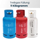 Pfand / Nachfüllung für 11 Kg Propangas | Treibgasflasche rot, weiß, blau (Clip-On) | Propangas