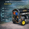 2-in-1-Strom-Generator Typ K 10000 | DUAL FUEL: Benzin & Propangas | max. 10 kVA, 230/400 V | Fahrbar, standhaft, leistungsstark inkl. Zubehör