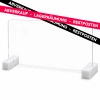 RESTPOSTEN | Halter / Standfüße für Plexiglas-Scheibe | 2 Stück | Massives PVC weiß | 15 x 5 x 4 cm | Stabile Aufstellung für Spuckschutz und Trennwände