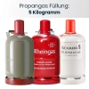Pfand / Nachfüllung für 5 Kg | Propanflasche in Grau / Rot / Weiß| Propangas