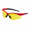Schutzbrille Fontargen Amber | gelbe Gläser für schwaches Licht | EN 166F Augenschutz | Rotes Brillengestell / Bügel