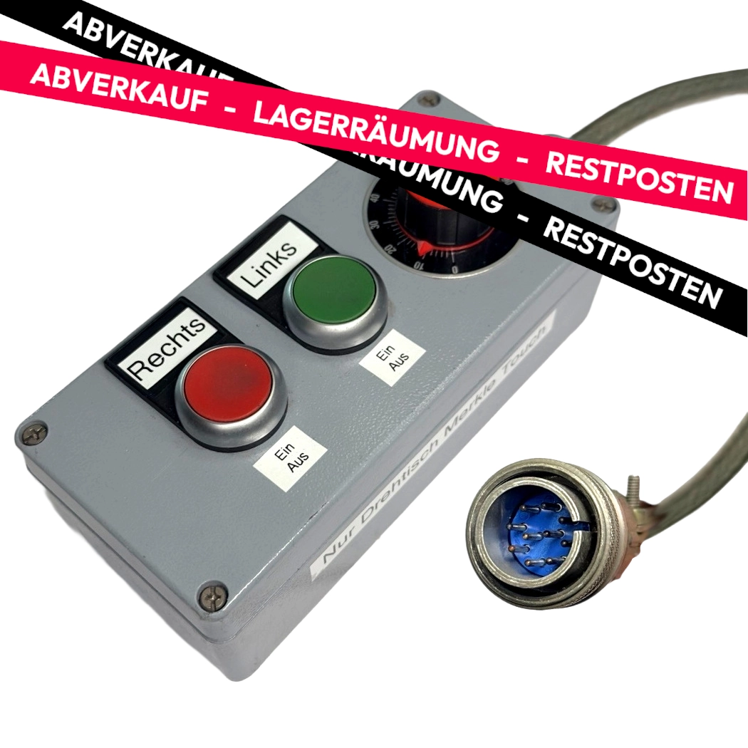 RESTPOSTEN | Handfernregler 4,5 m für Merkle Drehtisch Touch‑Serie | Doppel‑Magnetfuß | Doppel‑Druckknöpfe & Drehregler | präzise Geschwindigkeitssteuerung | Industriestandard