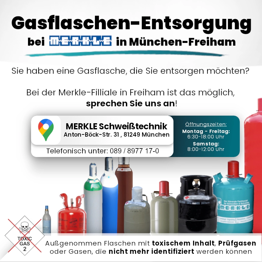 Werbebanner zur Gasflaschen-Entsorgung in München - Responsive Version