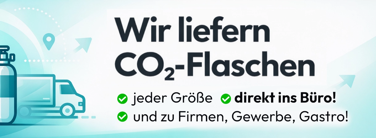 Merkle liefert CO2-Kohlensäure-Flaschen jeder Größe in Lebensmittelqualität in und um München auch zu Firmen und direkt ins Büro oder zur Gastro